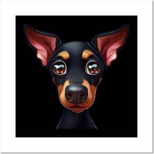 Charming Doberman Portrait Posters and Art